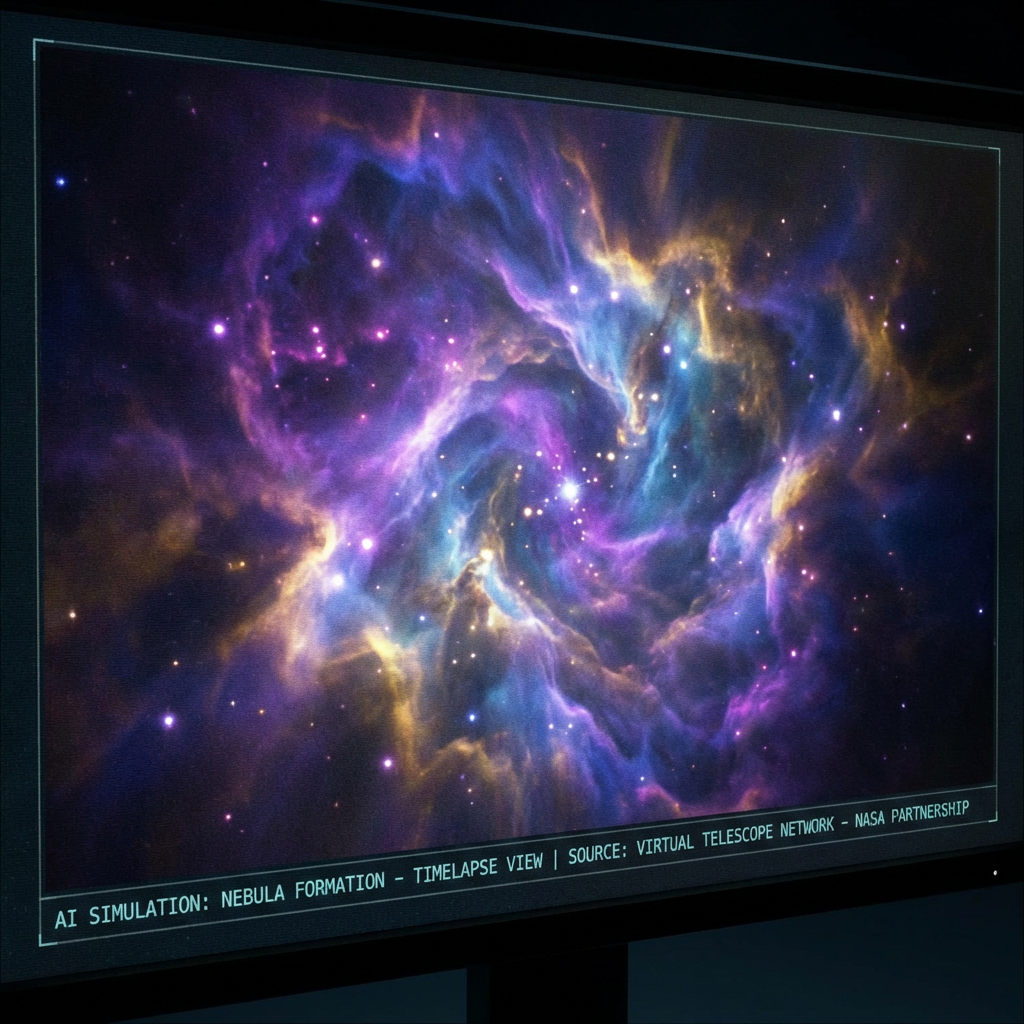 Cosmic nebula AI generated scene showcasing Banananano2 video quality