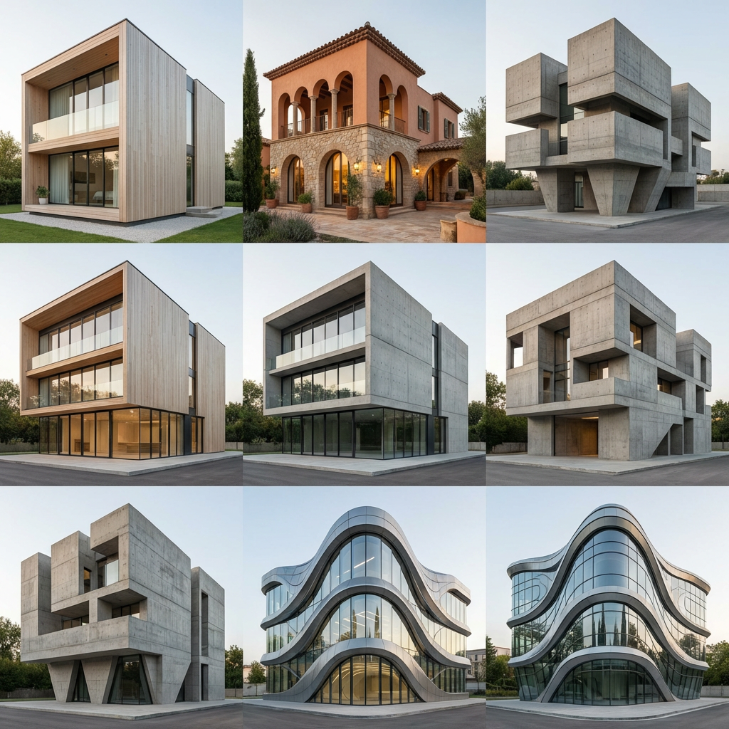 Architectural style transfer illustration