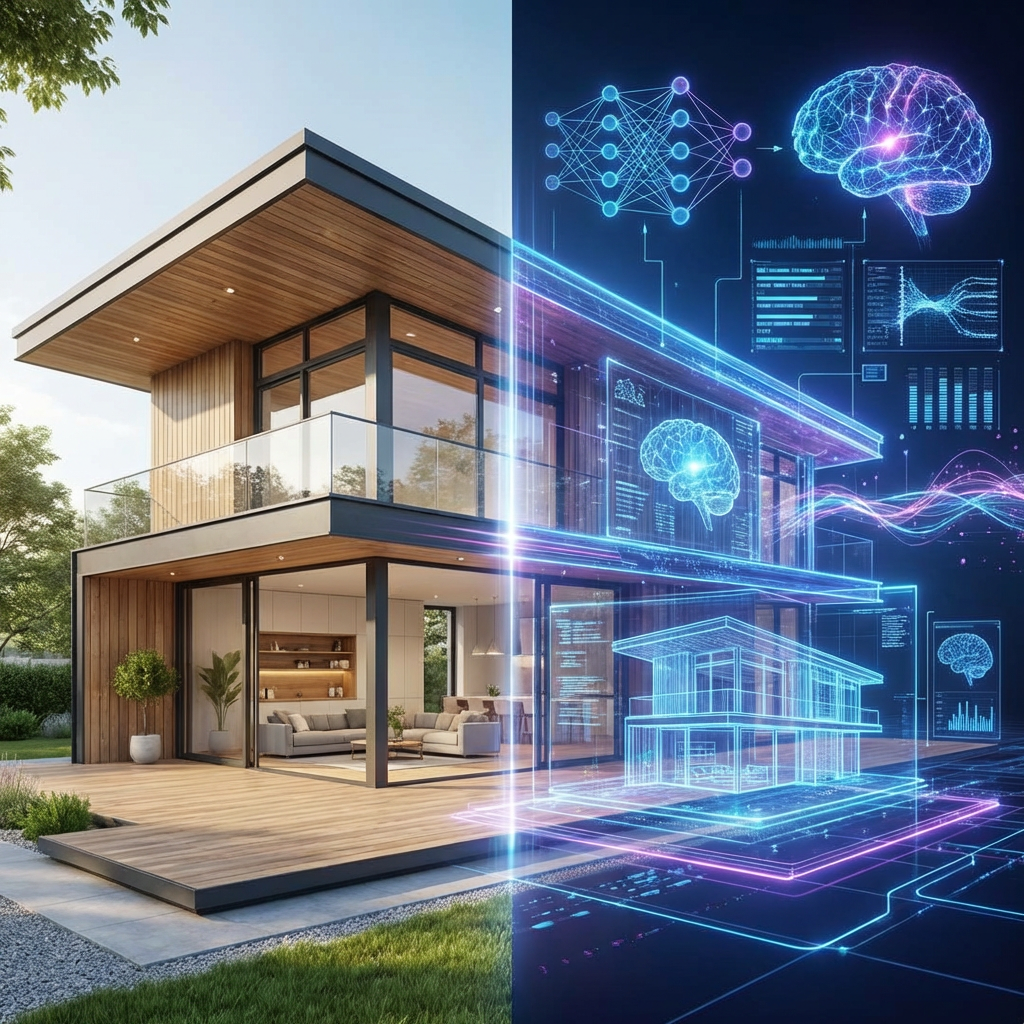 AI architecture rendering and visualization illustration