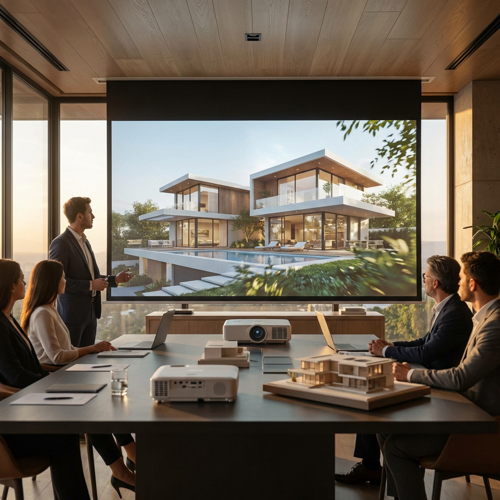 Architectural videos from AI visualizations illustration