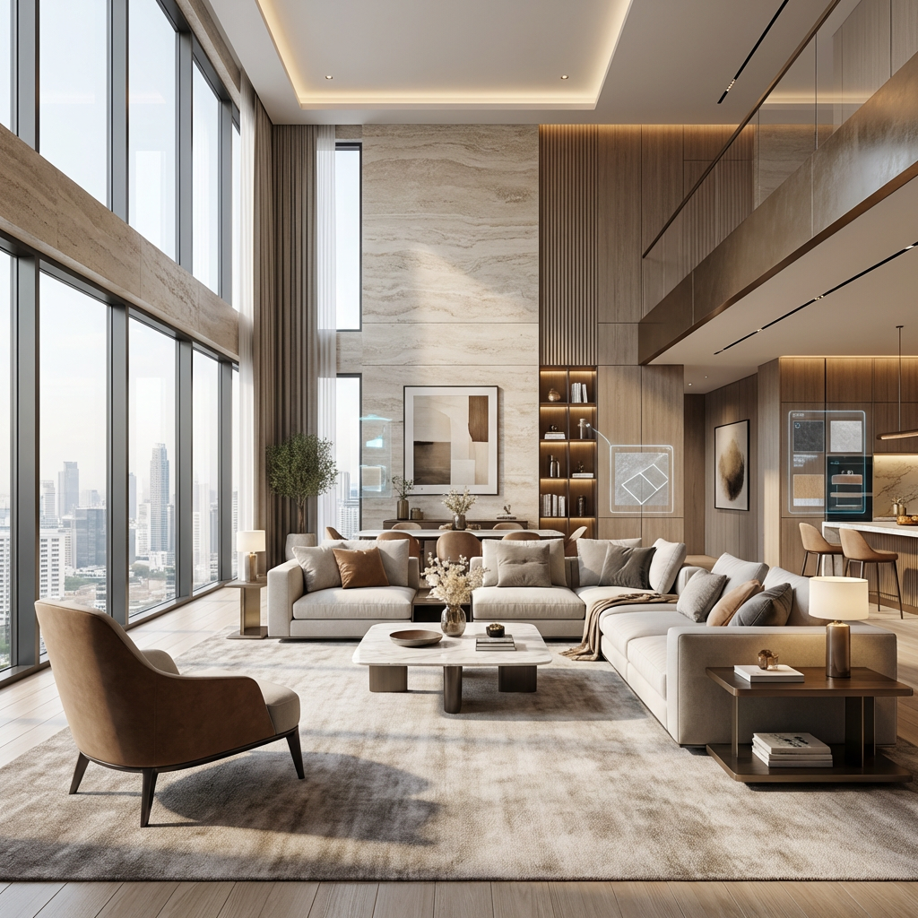 Interior design staging illustration