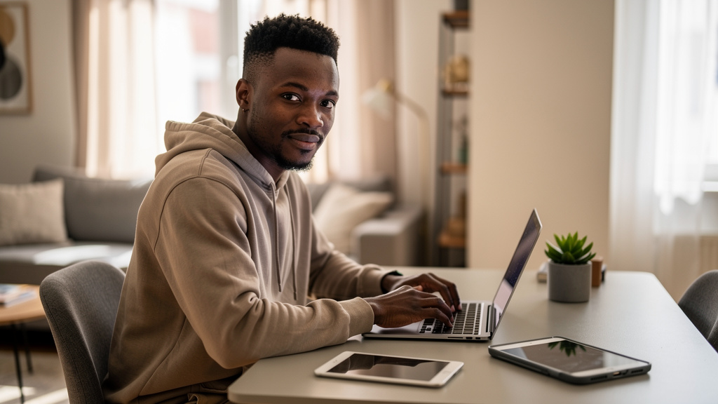 content creator at home office working on how to use ai to create and sell ebooks online