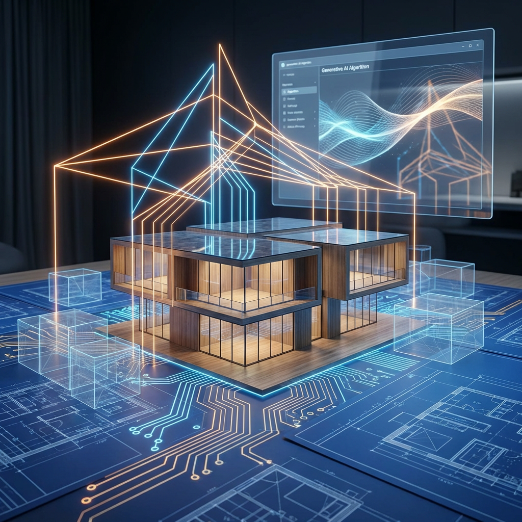 Conceptual visualization of AI architecture design