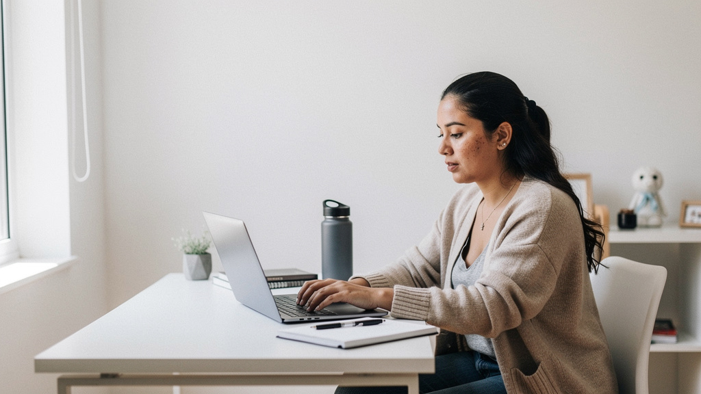 young freelancer working on laptop for 5 ai freelancing jobs that pay beginners