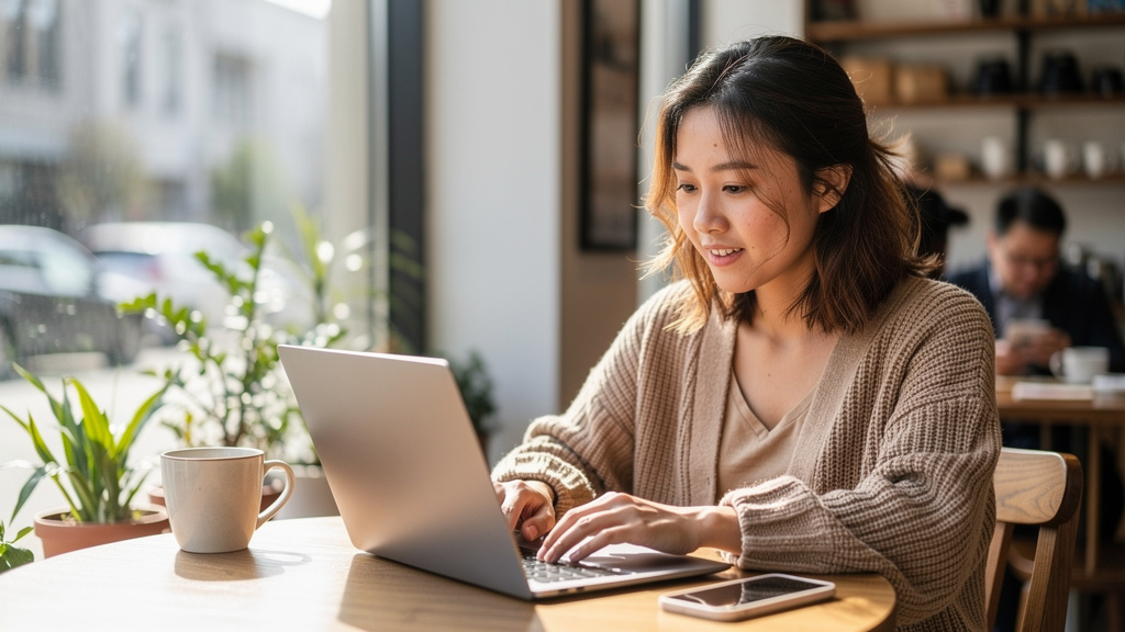 content creator at home office working on 5 ai freelancing jobs that pay beginners