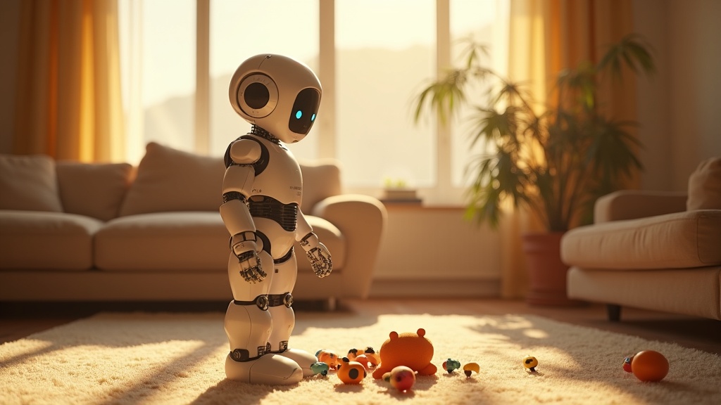 Robot Humanoide Figure 03 interactuando de forma autónoma en el salón de una casa