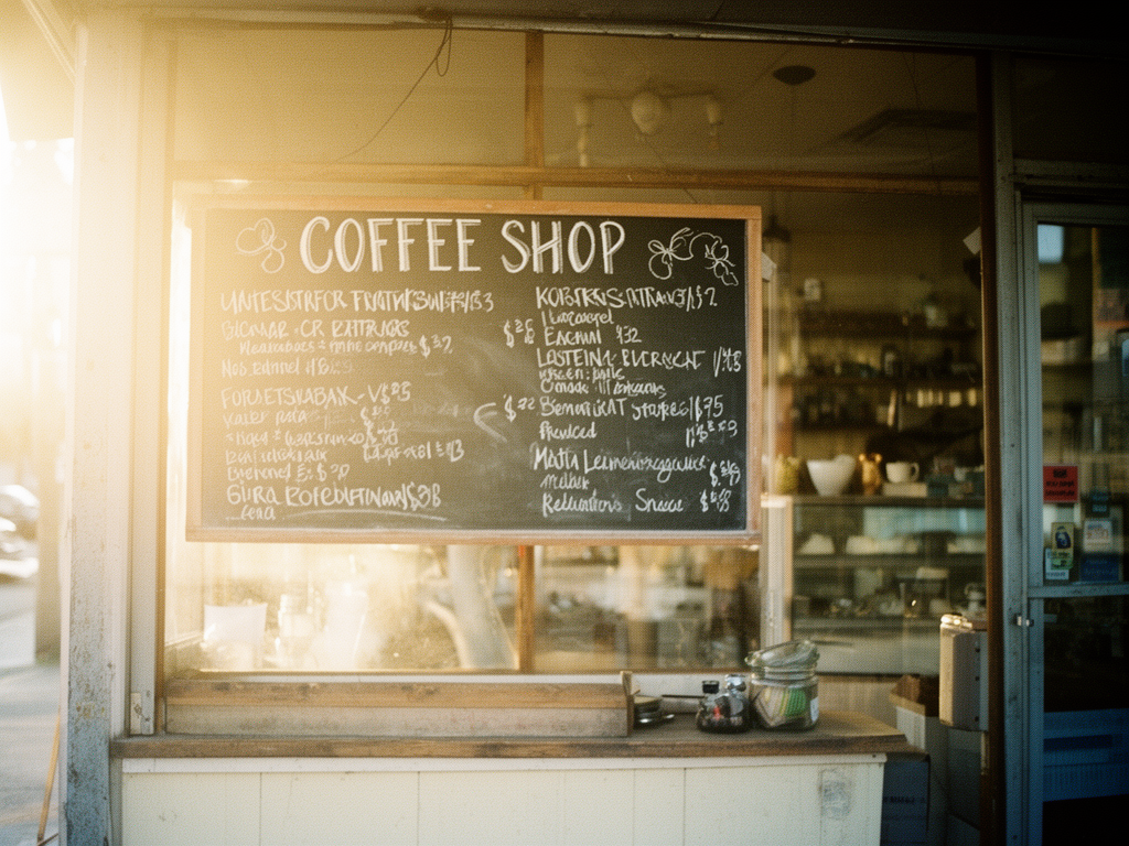 flux-2-dev — A vintage coffee shop storefront with hand-lettere