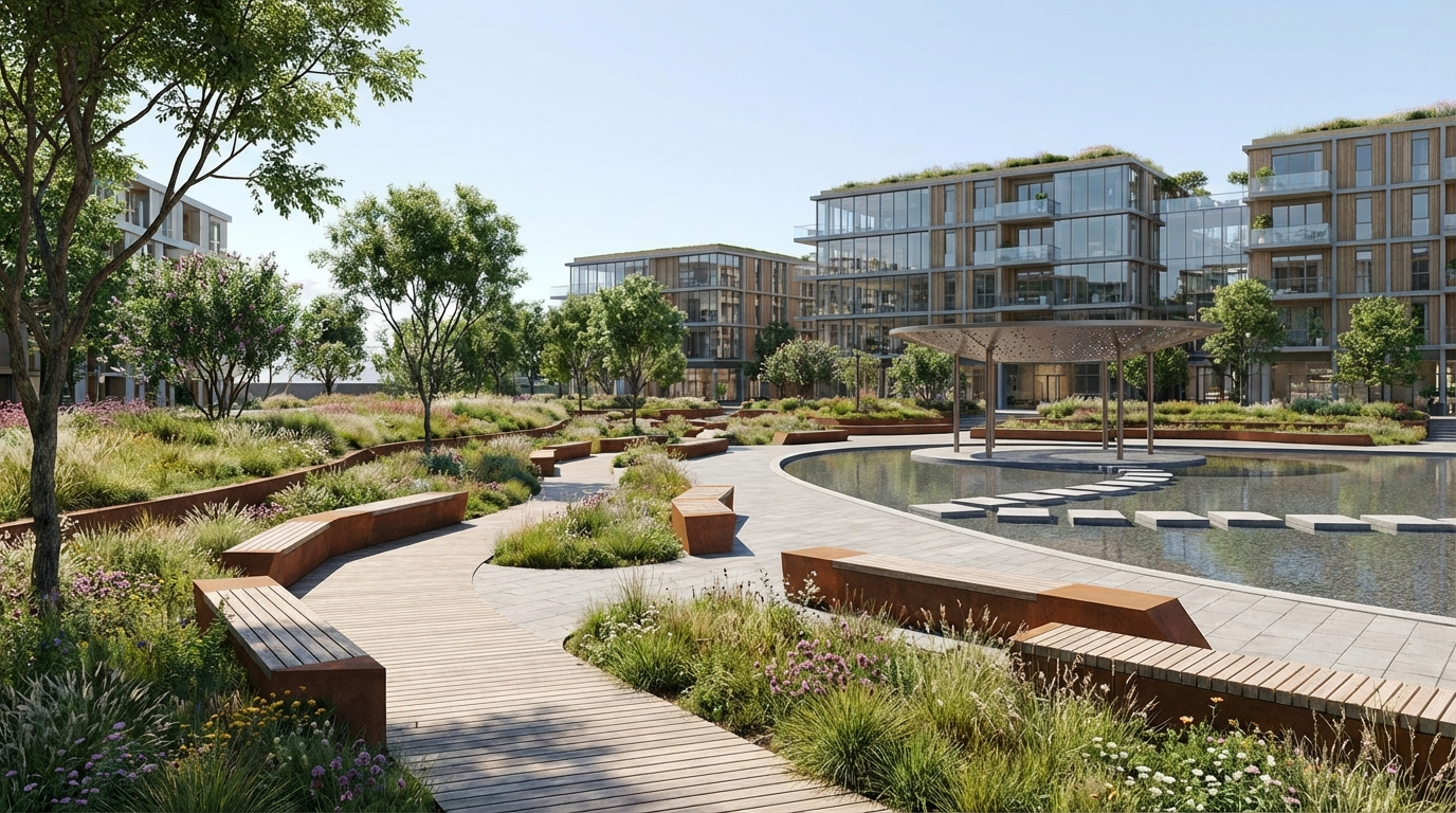 AI generated landscape architecture concept for urban design