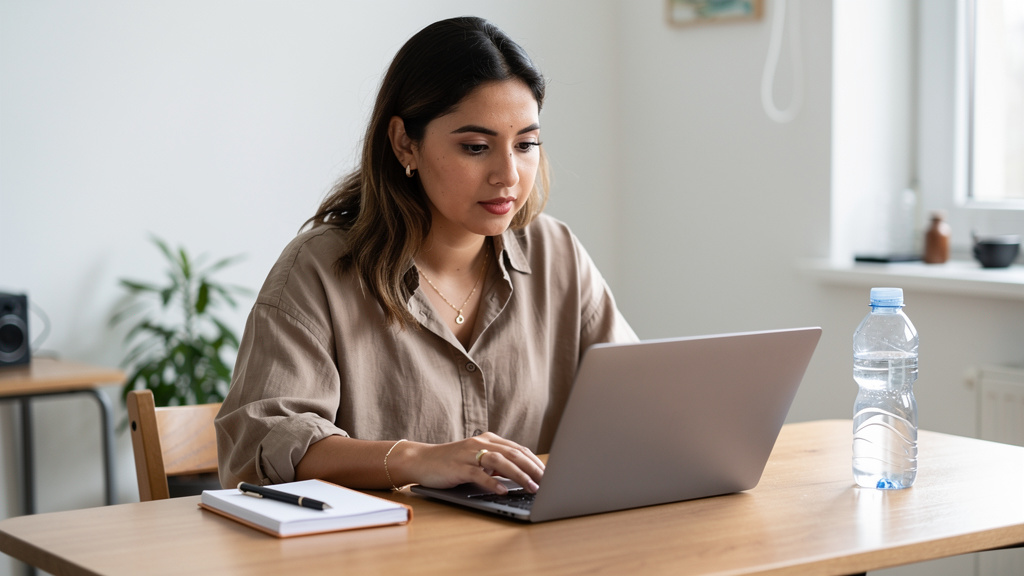 young freelancer working on laptop for how to start an ai print-on-demand business