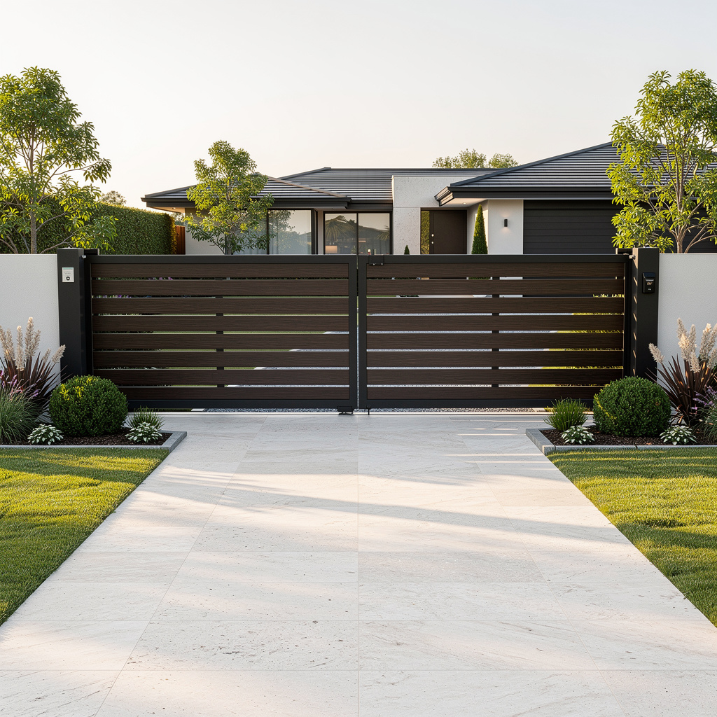 Откатные ворота «Ранчо» (Premium-древесная текстура)