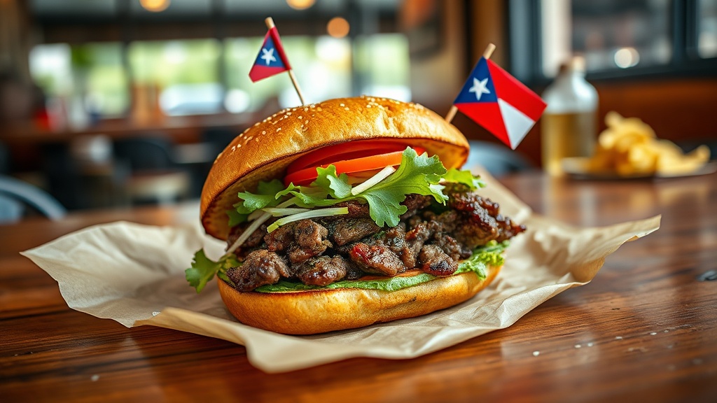 Chicago jibarito with crispy plantain "bread"