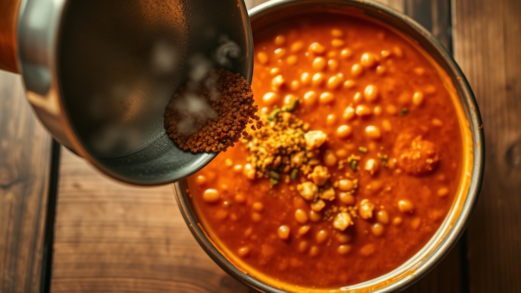 Sizzling garlic-cumin tadka poured over red lentils