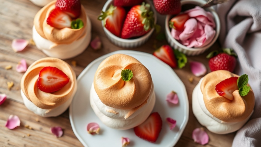 Strawberry and Elderflower Pavlova Cups