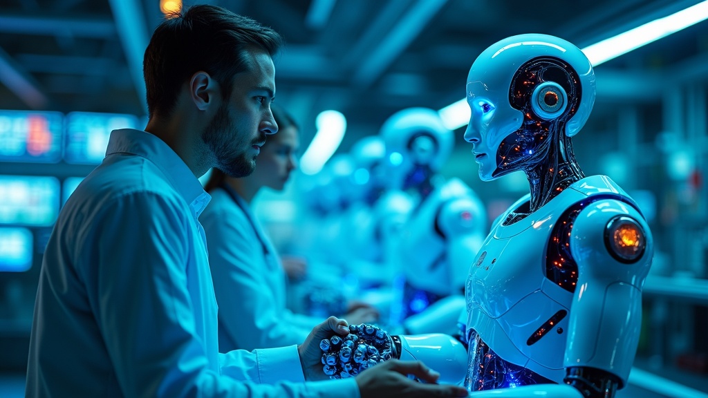 Robótica Cognitiva Qualcomm NEURA en un brazo robótico analizando un entorno industrial