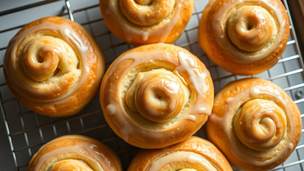 Cardamom Morning Buns on a cooling rack