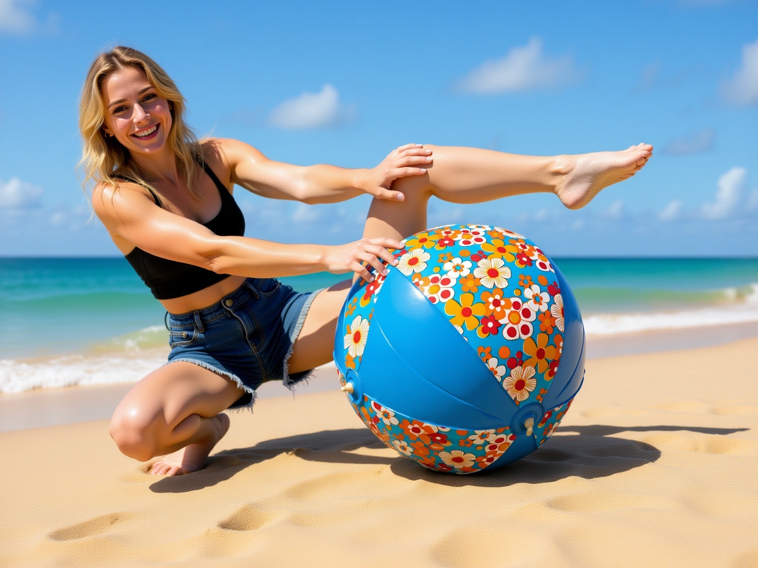 junge-frau-blond-kurze-jeans-dessous-liegt-mit-dem-v6h0q3f6u