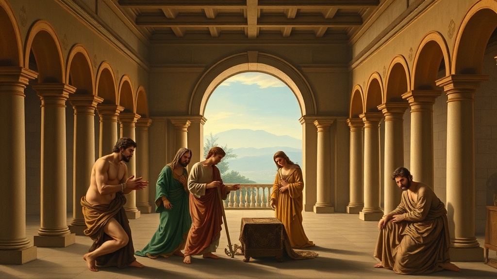 An allegorical religious scene in Renaissance style representing inner truth and devotion