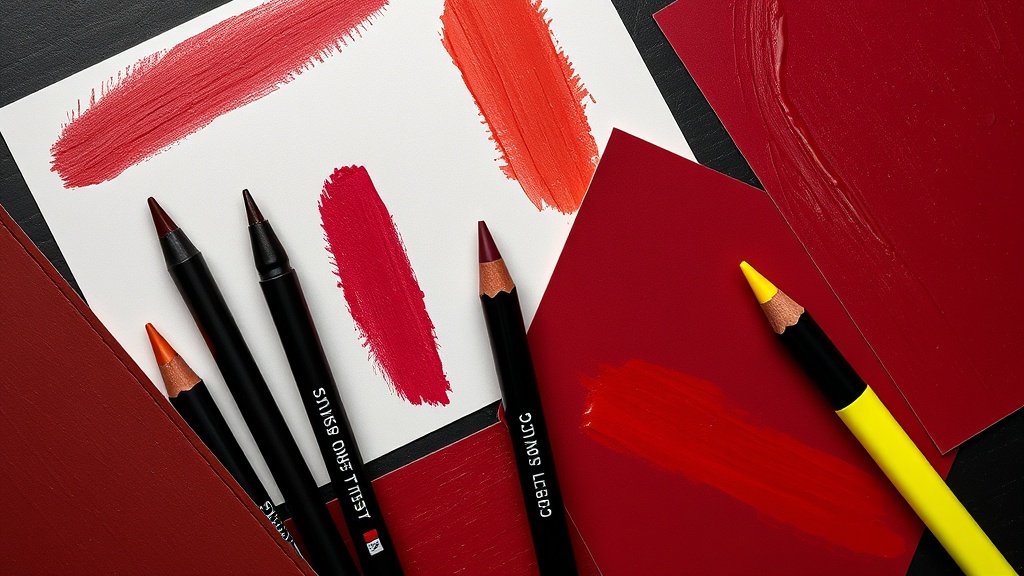 Brown lip liner flatlay with swatches