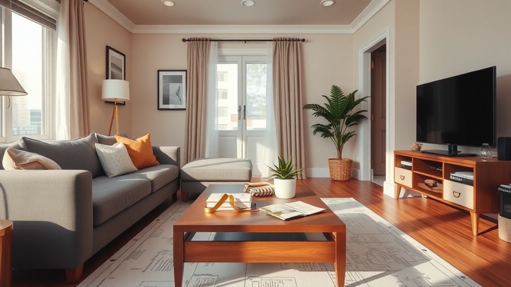 The 24-hour living room reset in a compact rental