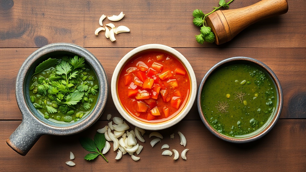 Three Caribbean sofrito styles side by side: Puerto Rican recaito, Cuban sofrito, and Dominican sazón licuado