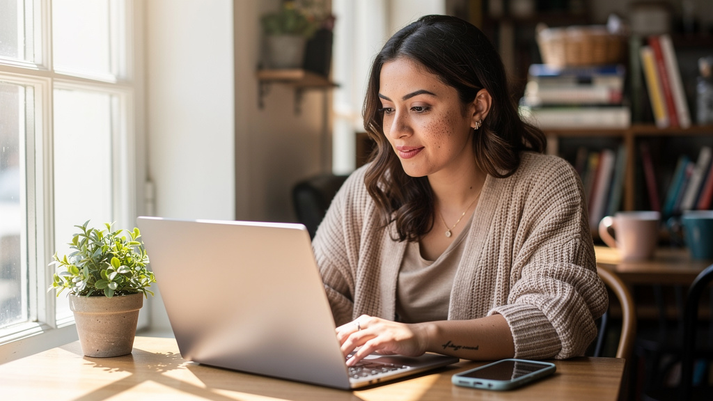 young freelancer working on laptop for 12 ways ai can help you make money online today