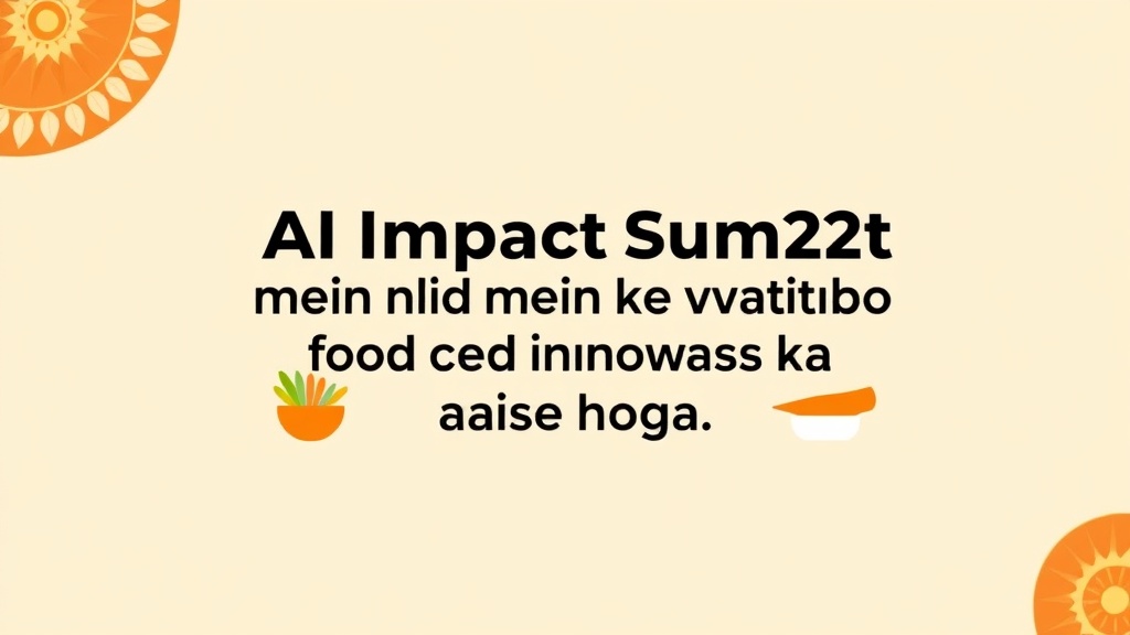 AI Impact Summit 2026 mein India ke food innovations ka showcase kaise hoga? - BharatBol