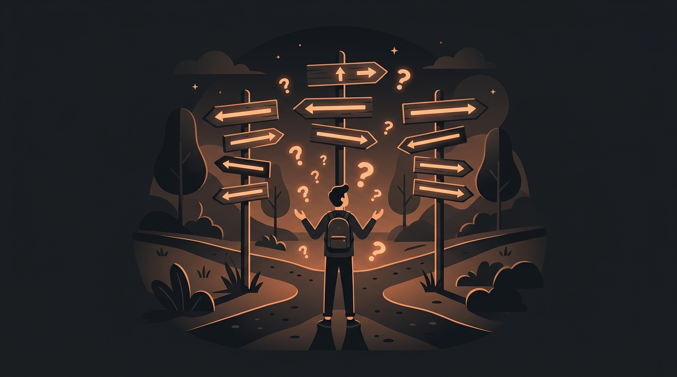 갈림길에 선 사람