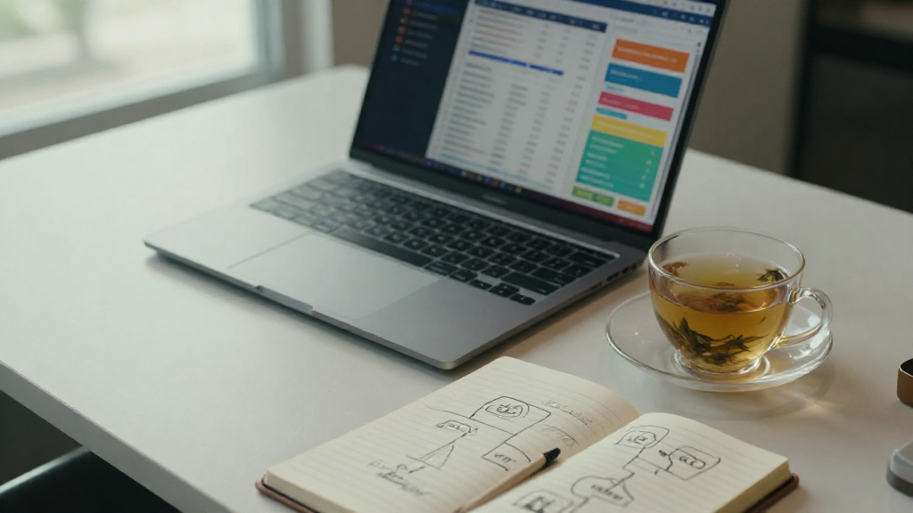 Analytics dashboard on a salon desk