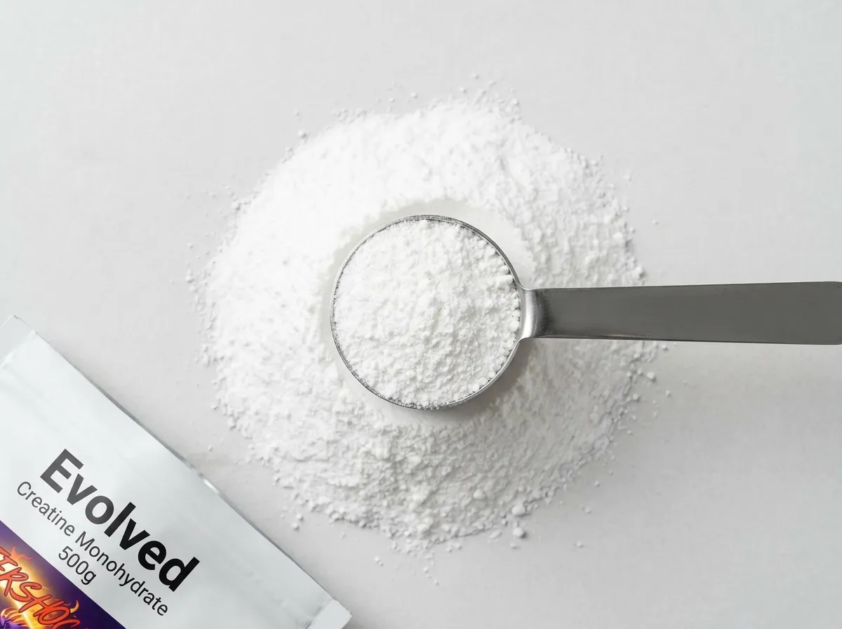 Kreatin monohydrát: Kompletný sprievodca dávkovaním supporting visual showing ingredients and formulation context