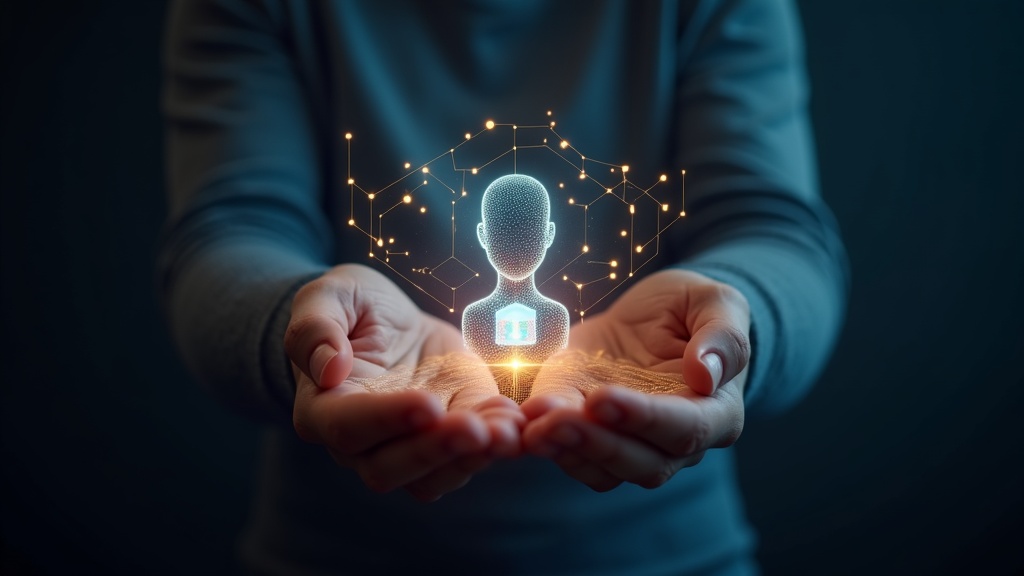 Padre supervisando el uso de WhatsApp de su hijo en un móvil, ilustrando el control parental de Meta AI.