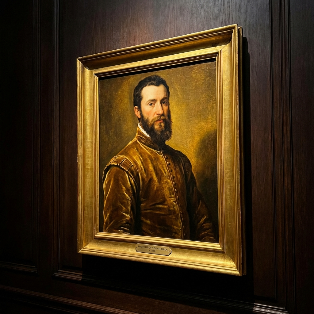 AI image-to-image portrait transformation into classical oil painting style with rich brushstrokes and golden lighting