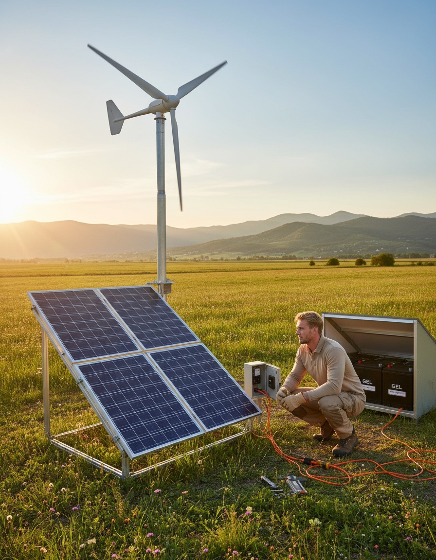 Avance en Sistemas de Energía Renovable: Kit Solar Eólico Off Grid de 5000W para Autonomía Energética