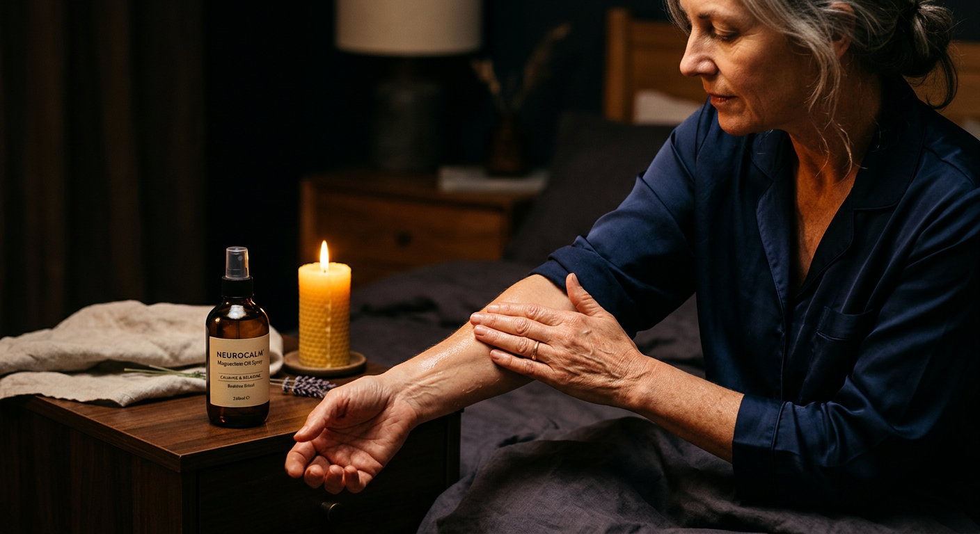 Cross-section illustration showing topical absorption through skin to nerves