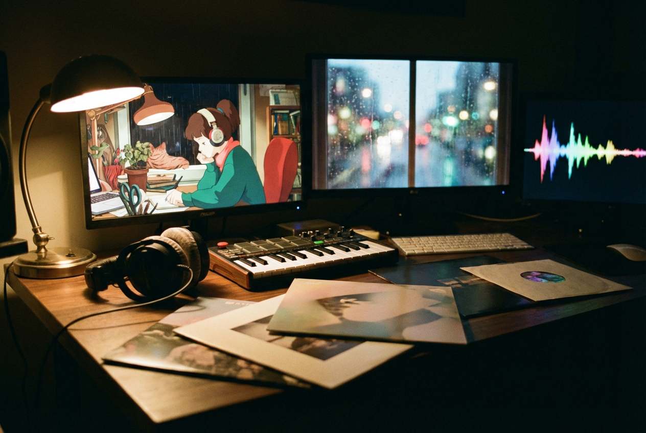 AI music video creation workspace