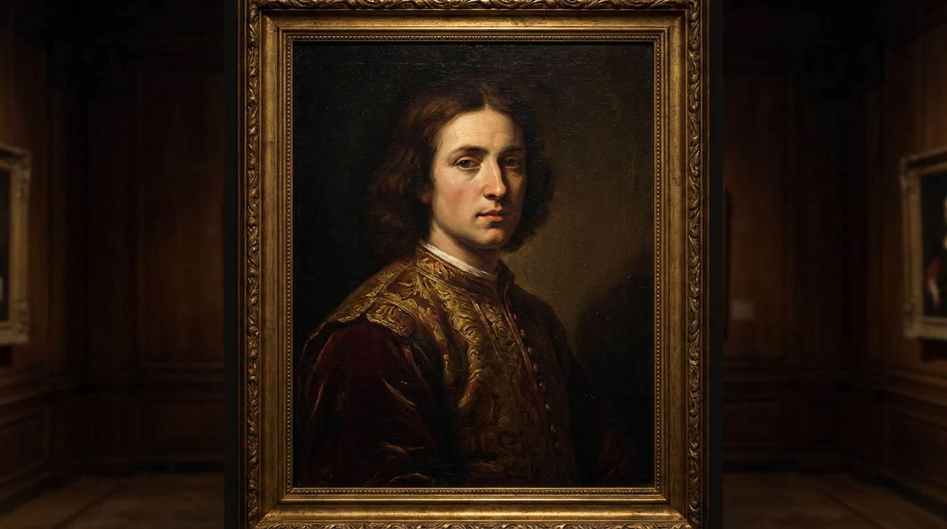 AI-generated artistic portrait in renaissance painting style with dramatic chiaroscuro lighting