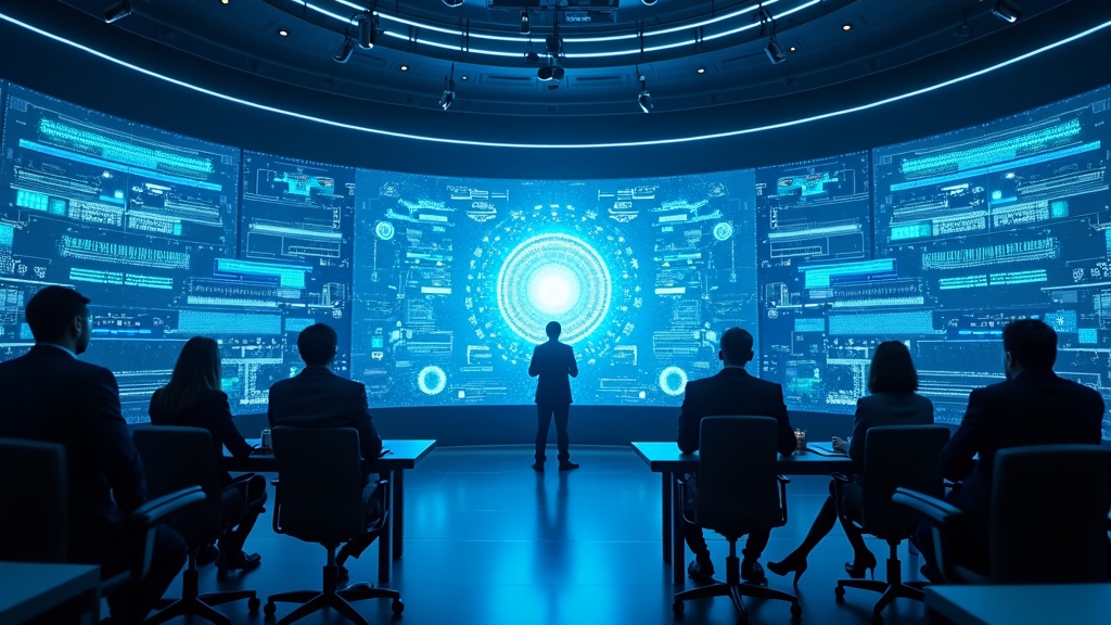 Representación visual de la integración de la IA de OpenAI en infraestructuras gubernamentales