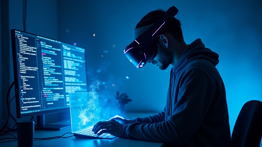 Visor PSVR 2 hackeado mostrando datos de eye-tracking en un monitor de PC