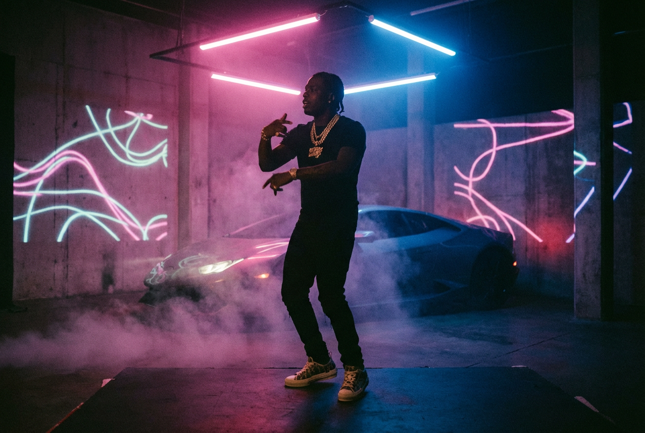 Neon Drip Hip-Hop music video template preview