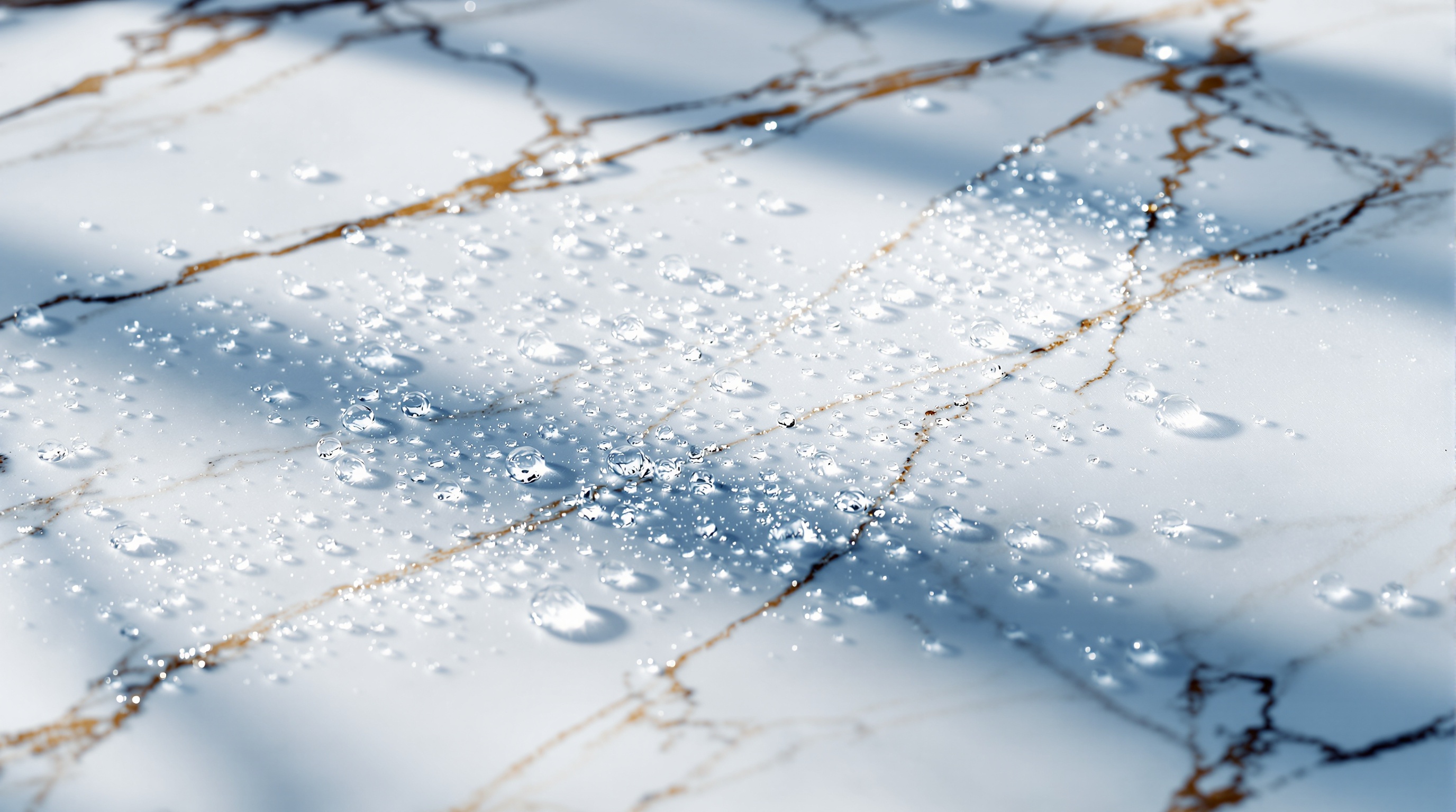 피부 콜라겐 합성과 세포 보호를 상징하는 맑고 투명한 물방울 이미지