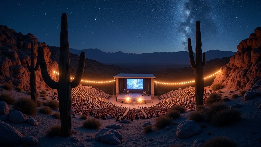 Spirit Land festival at night