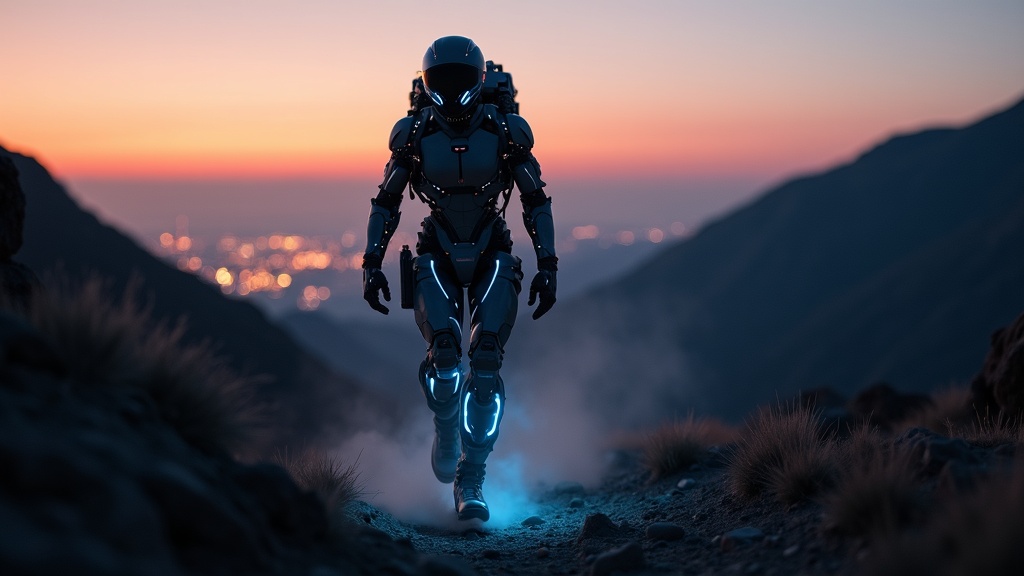 Ingeniero probando el Robot Centauro Transporte Carga en un entorno controlado.