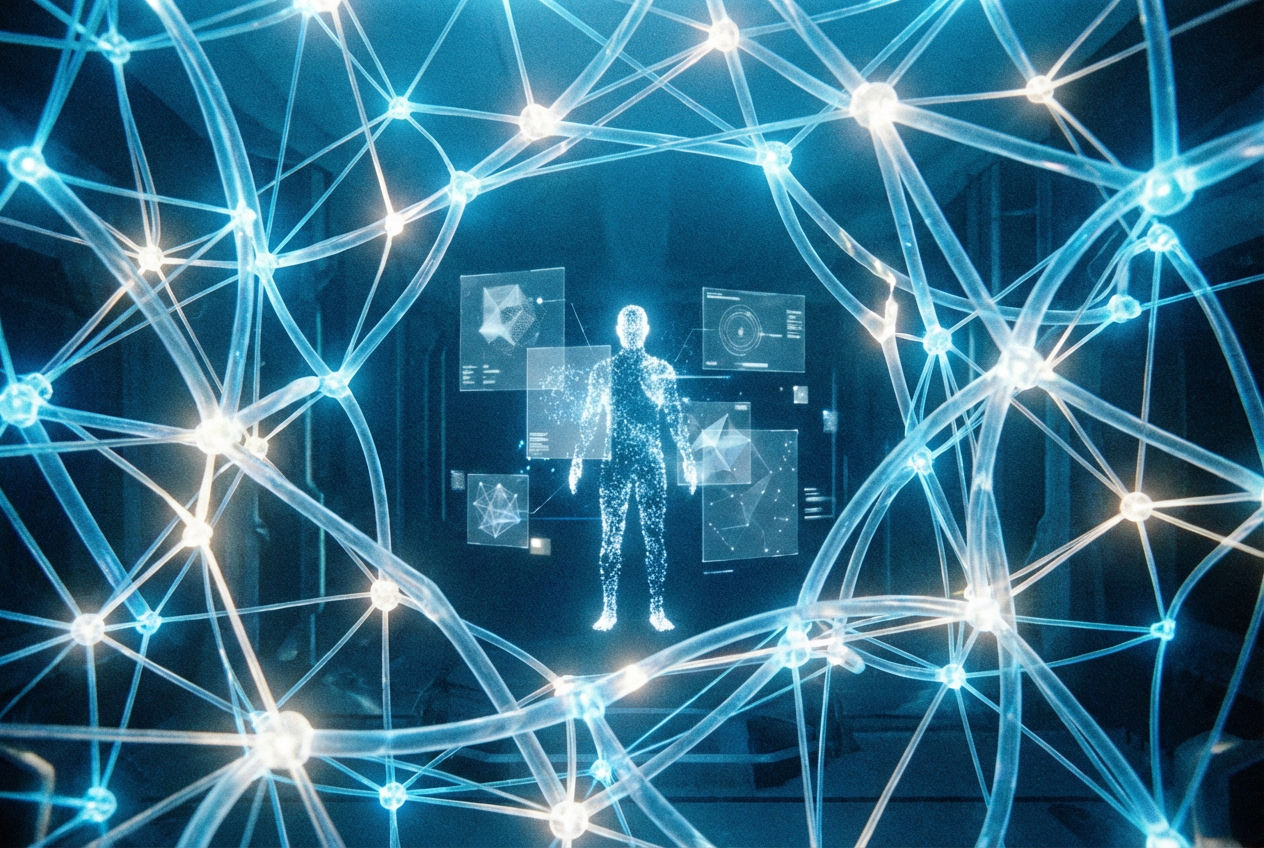 AI music video template showing abstract AI and technology-driven visuals