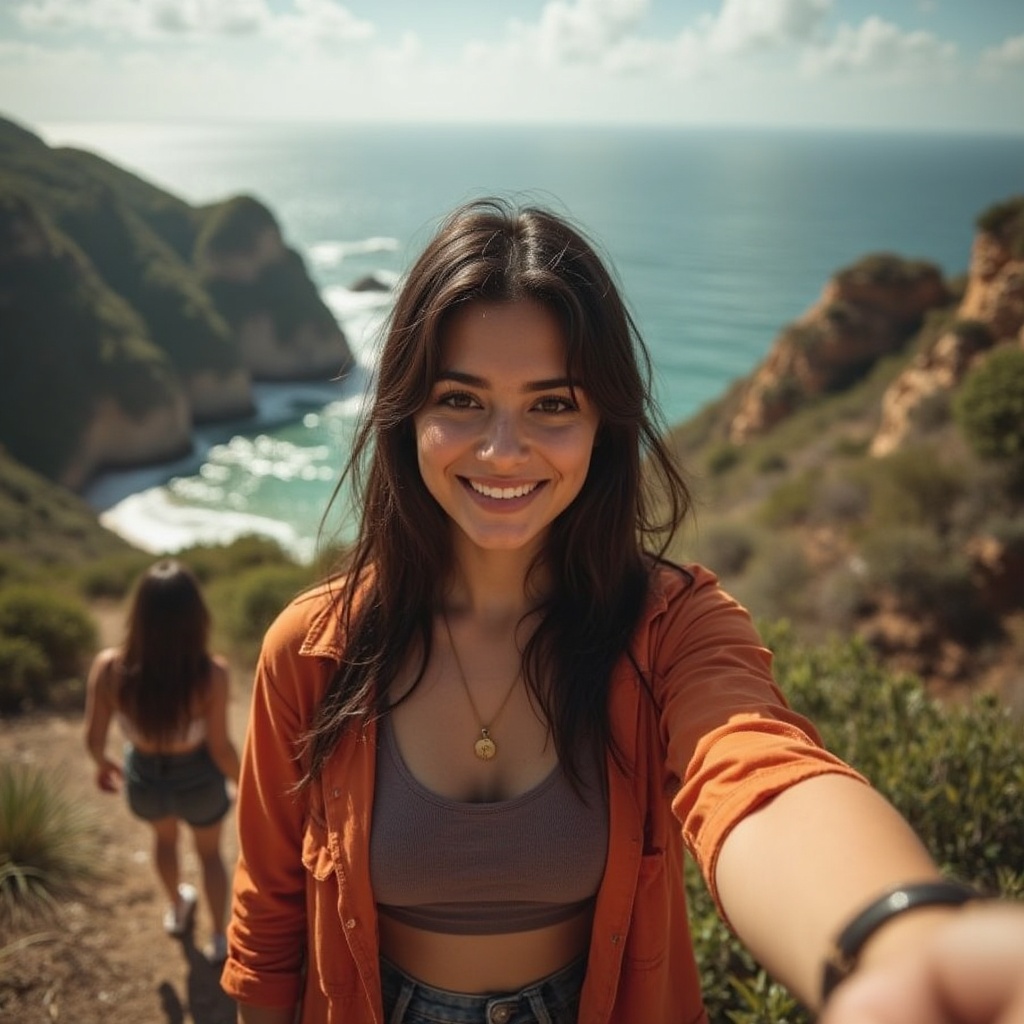 garota-loira-tirando-uma-selfie-em-uma-paisagem-f7x2da0o70