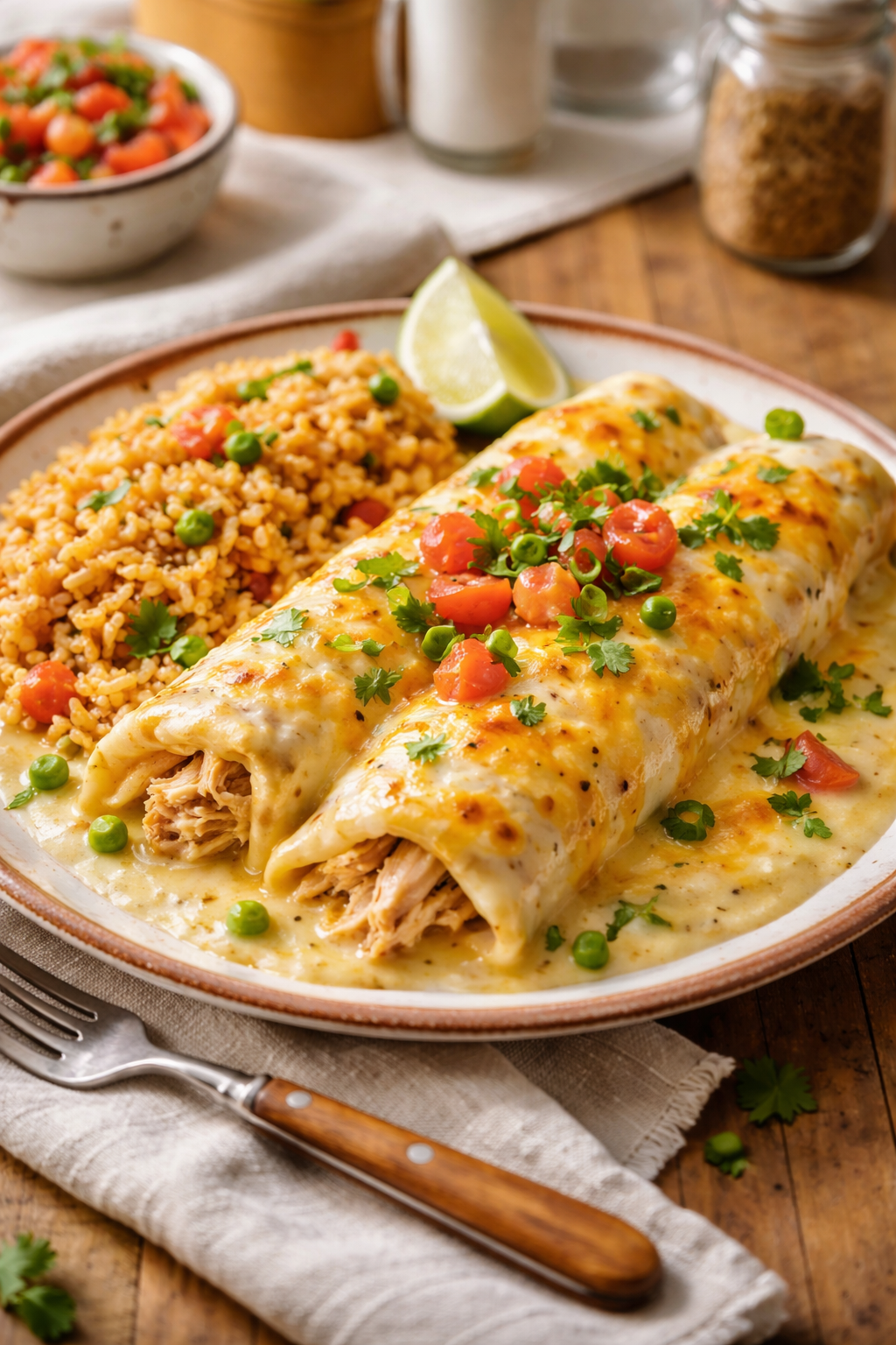 Sour Cream Chicken Enchilada Casserole
