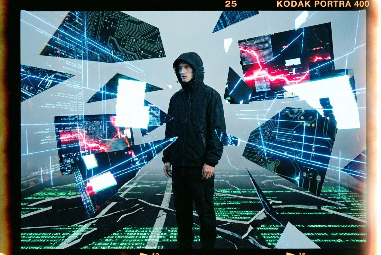 Glitch Monarchy pop music video template