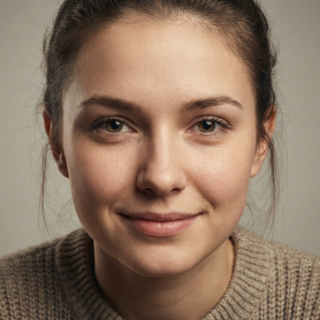 AI-enhanced portrait with flawless 4K detail and professional studio lighting