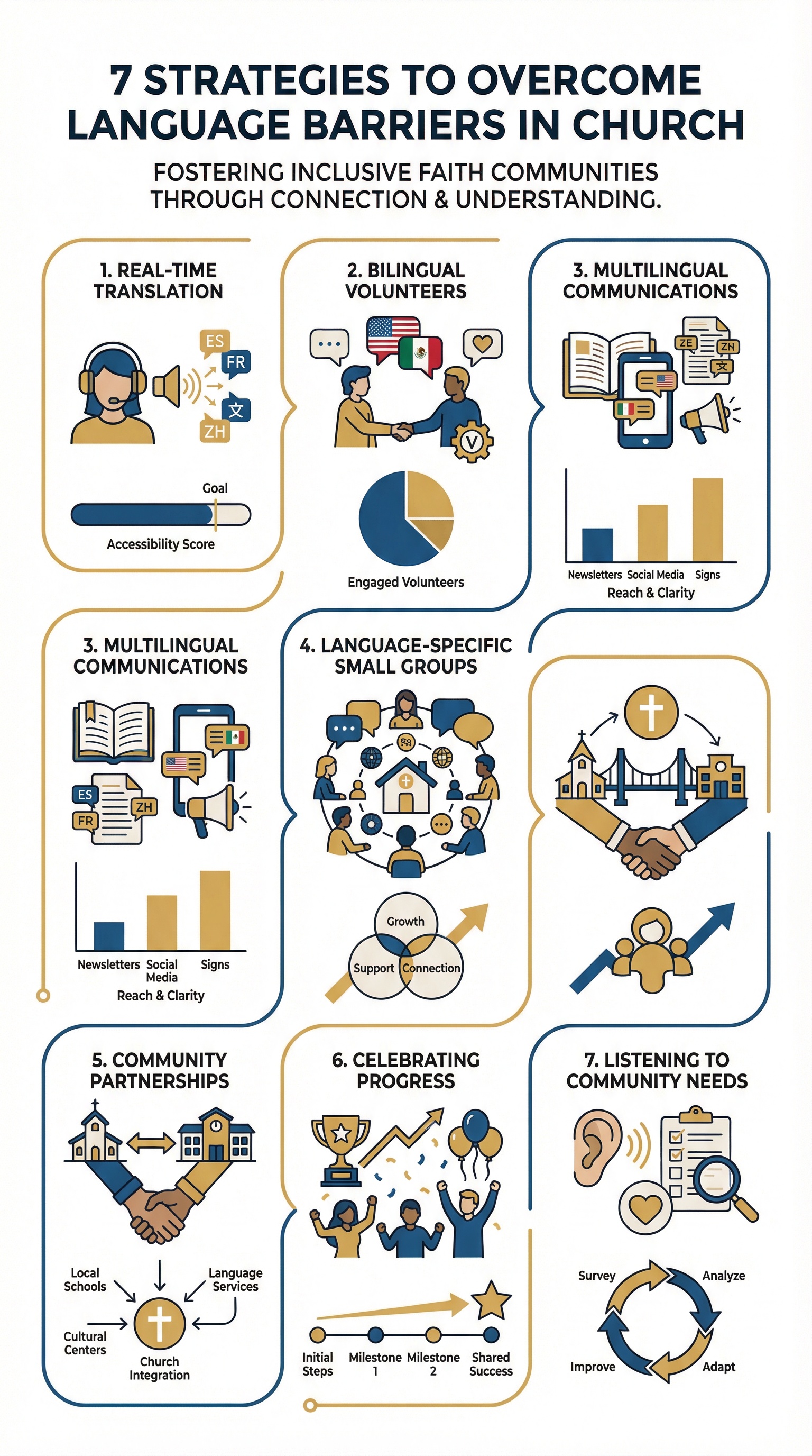 7 strategies to overcome language barriers in church — infographic