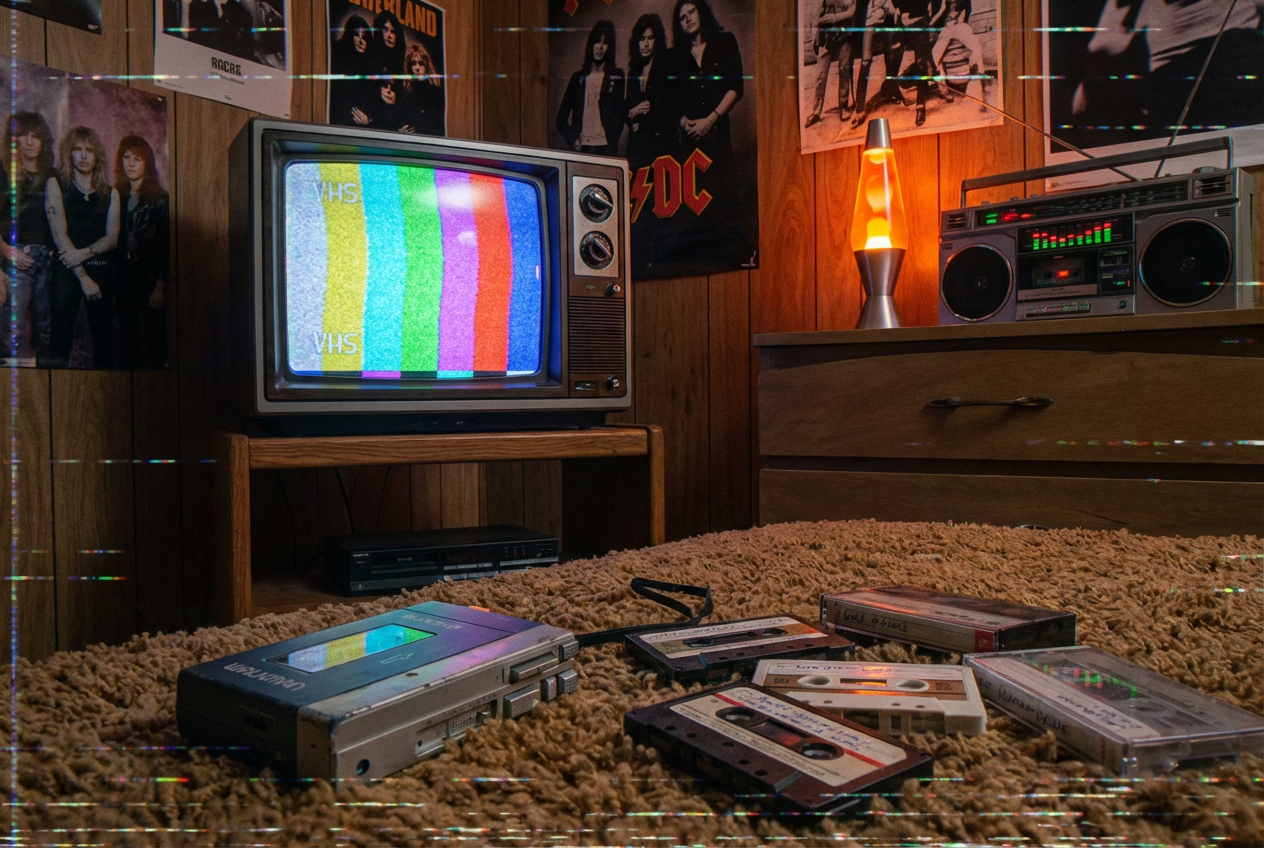 VHS retro collage aesthetic lo-fi