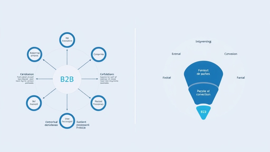 Stratégie funnel marketing B2B avec étapes de conversion