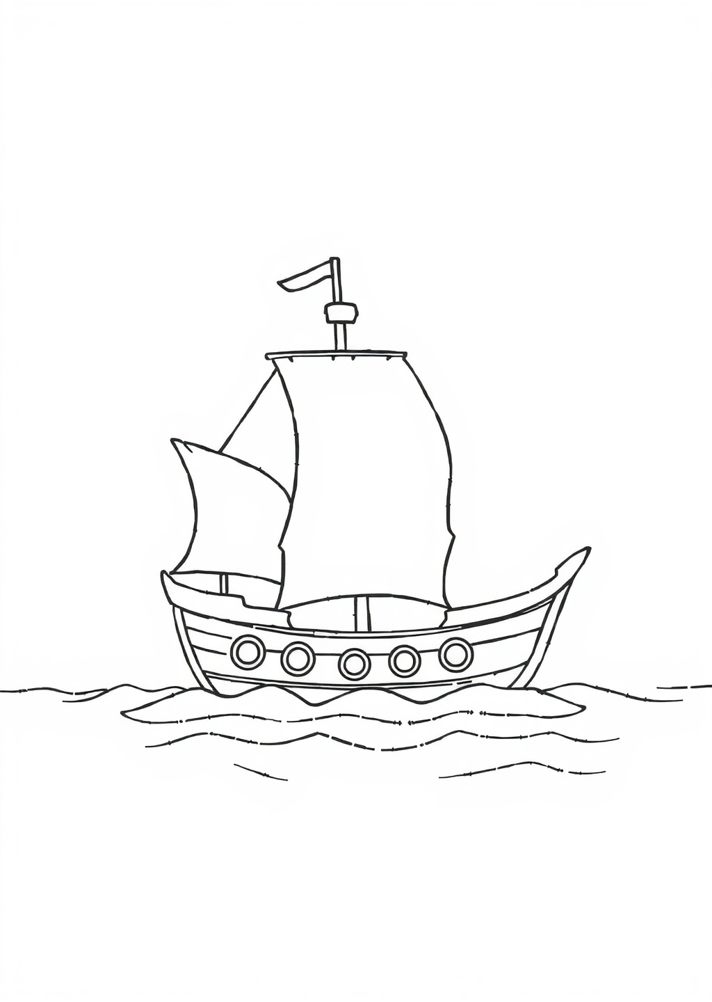 Ausmalbild: Piratenschiff